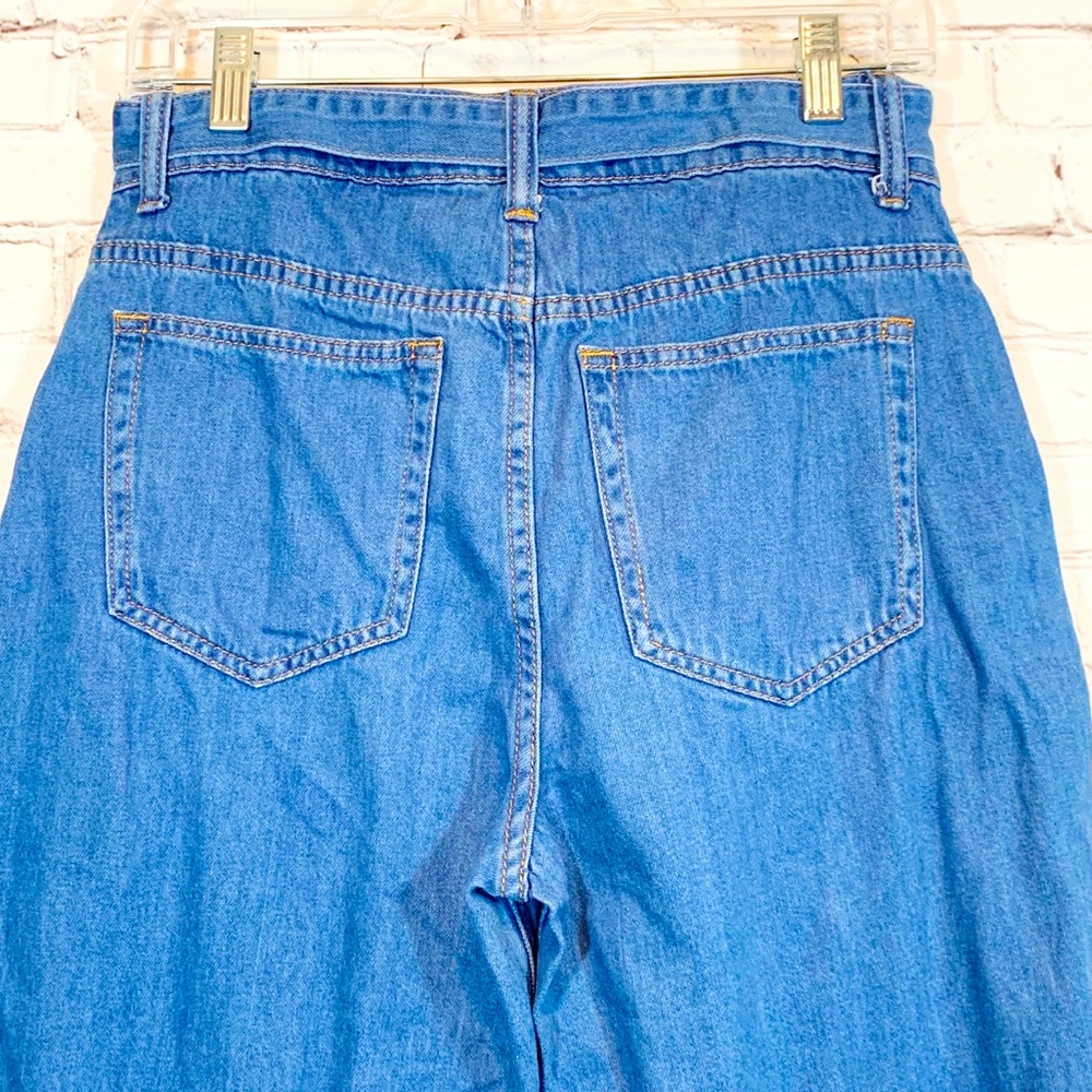 Forever 21 wide leg crop Jeans hi rise long front pockets - Picture 5 of 7